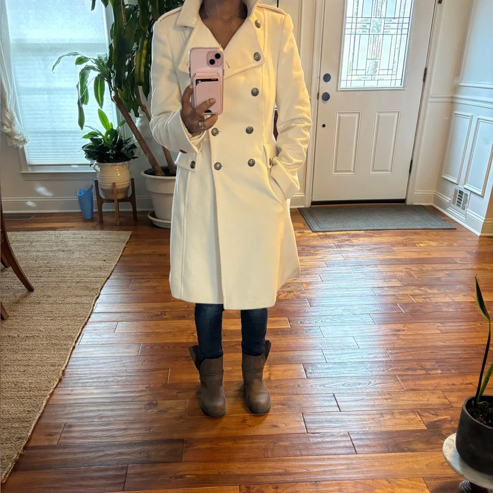 Moda International Classic Cream Trench Coat - Picture 8 of 10